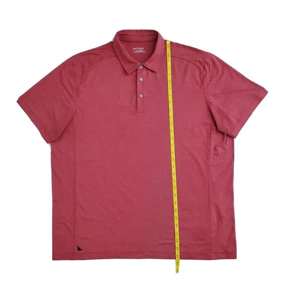 Untuckit Polo Shirt Mens Size‎ 2XL Red Stretch Wicking Short Sleeve Casual 31436 - Picture 6 of 7